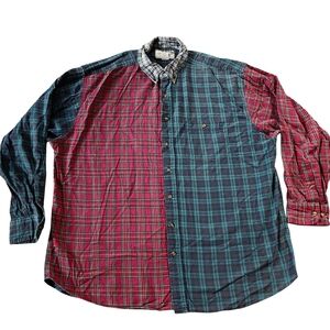 Vintage GreatLand Mixed Flannel Button Down Long Sleeve Shirt Sz 2X